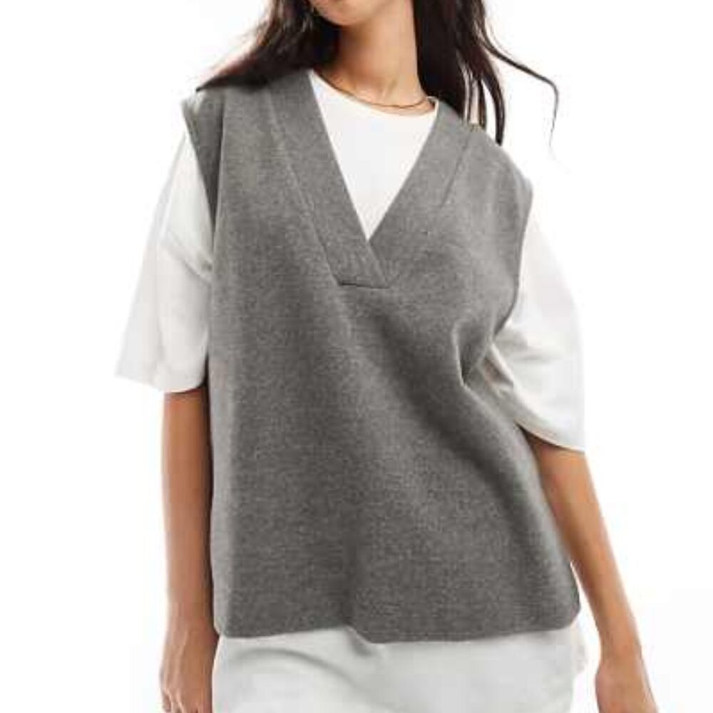 NEW Asos Oversized Vest, Grey, Size XS